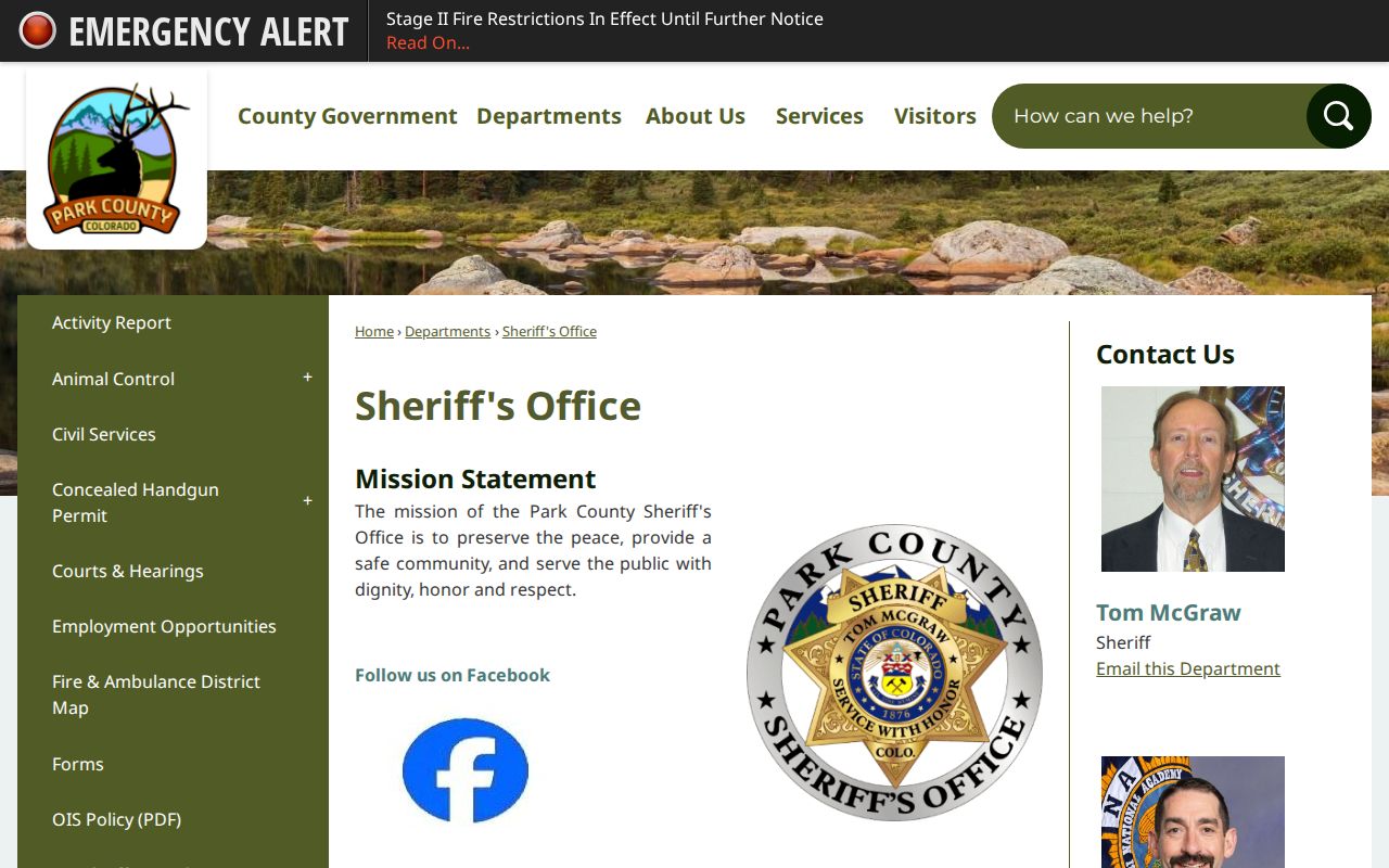 Park County Jail release search sheriff office source